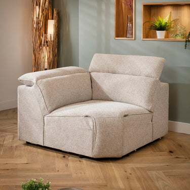 Quatropi Lola Corner Sofa Module Woven Beige Fabric 117x117cm