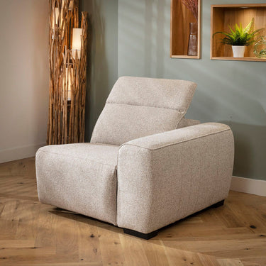 Quatropi Lola Right-Hand Armed Recliner Sofa Module Woven Beige Fabric 103x100cm
