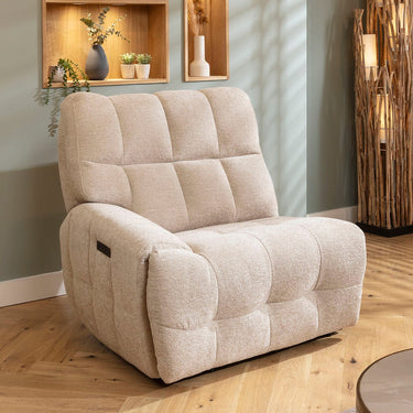 Quatropi Luca Left-Hand Armed Recliner Sofa Module Beige Chenille 105x100cm
