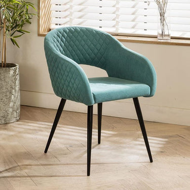 Quatropi Lucy Velvet Carver Dining Chair with Arms Teal
