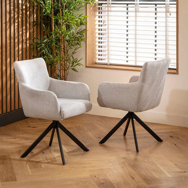 Quatropi Luna Swivel Carver Dining Chairs Grey
