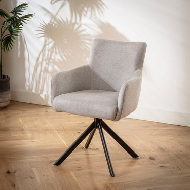 Quatropi Luna Swivel Carver Dining Chairs Grey