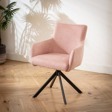 Quatropi Luna Swivel Carver Dining Chairs Pink
