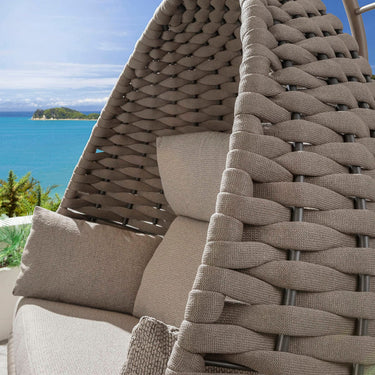 Quatropi Luxury 2 Seater Outdoor Garden Double Egg Chair Swing Cream