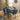 Quatropi Luxury 6 Seat Extending Ceramic Dining Table and Chairs Set Blue Black