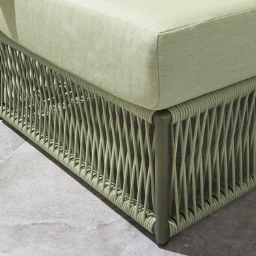 Quatropi Luxury Garden L-Shape Corner Sofa 6 Seat Outdoor Patio Green Rope Weave