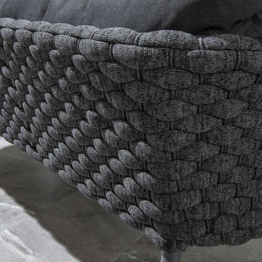 Quatropi Luxury Outdoor Garden Corner Bench Seating Rope Weave Left-Hand Grey