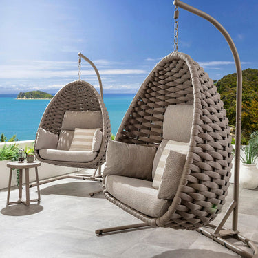 Quatropi Luxury Outdoor Hanging Garden Egg Chair Swing Cream