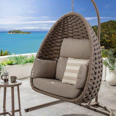 Quatropi Luxury Outdoor Hanging Garden Egg Chair Swing Cream