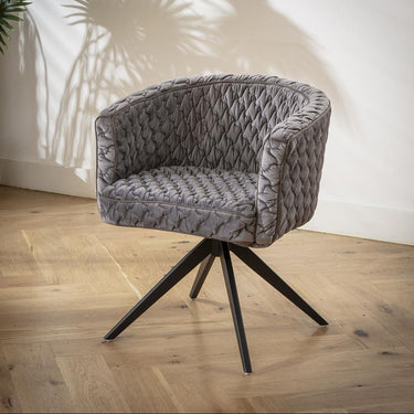 Quatropi Maple Swivel Carver Dining Chair Dark Grey