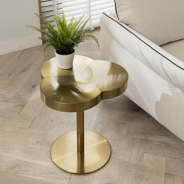 Quatropi Metal Tripod Side Lamp Table Luxury Gold Stainless Steel Metal 48cm
