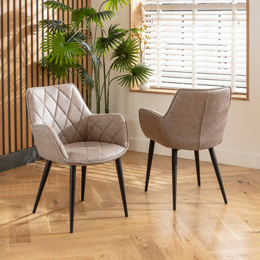 Quatropi Mia Carver Dining Chair with Arms Light Grey