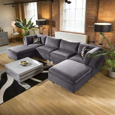 Quatropi Mikey 4 Seater U-Shape Sofa Dark Grey 380x190cm 7