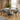 Quatropi Mila & Venus 6 Seater Round Extendable Dining Set Black & Light Grey Ceramic