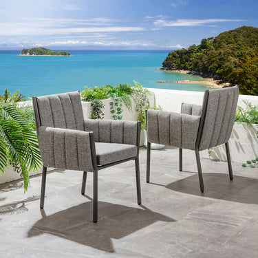 Quatropi Milano Premium Outdoor Fabric Garden Dining Chair Grey