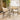 Quatropi Modern 2 Seater Small Round Solid Wood Dining Set Cream Faux Leather