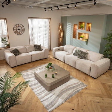 Quatropi Modern 3 Seater and 2 Seater Electric Recliner Sofa Set Settee Beige 1+2S