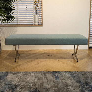 Quatropi Modern 3 Seater Backless Kitchen Dining Bench Seat Mint Green 150cm