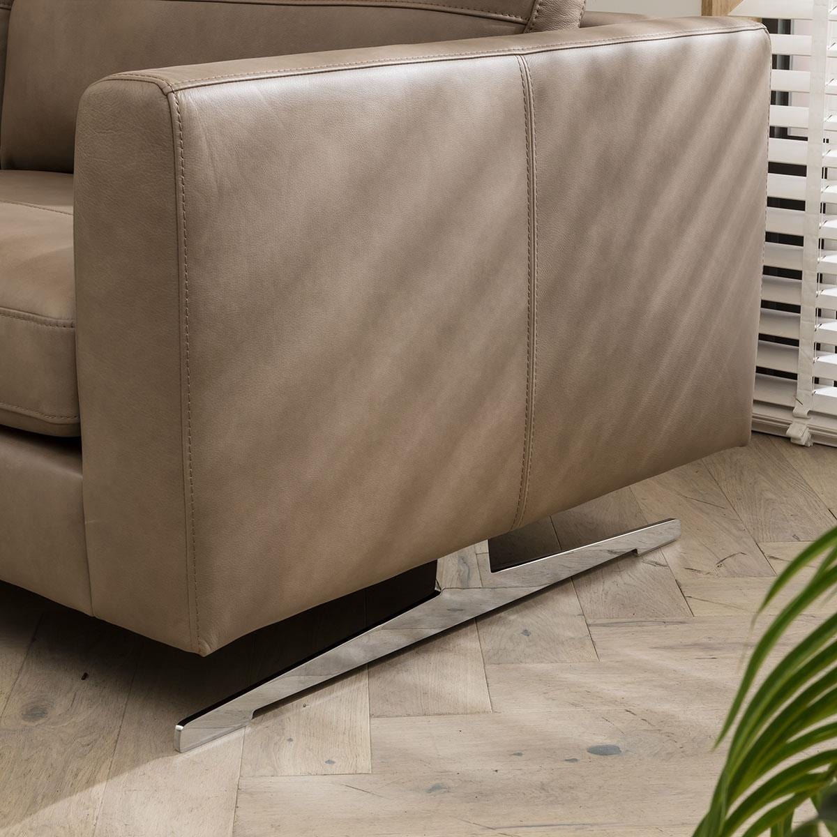 Quatropi Modern 3 Seater Leather Sofa - Premium Real Leather Custom Options - 201cm