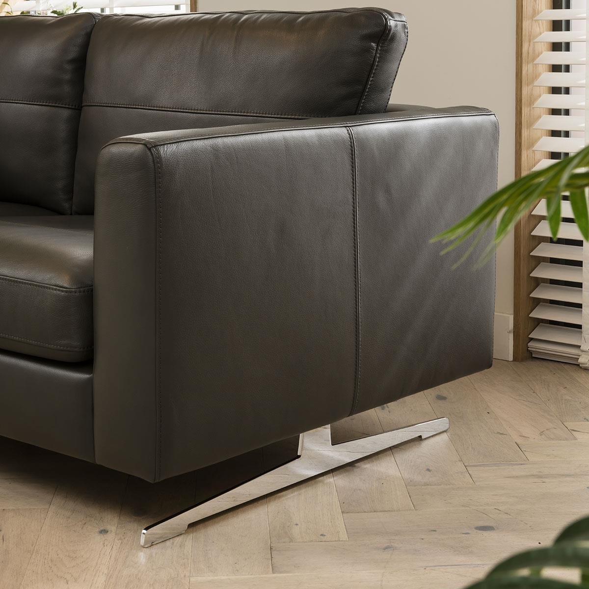 Quatropi Modern 3 Seater Leather Sofa - Premium Real Leather Custom Options - 201cm