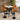 Quatropi Modern 4 Seater Bar Set Orange Velvet Adjustable Kitchen Bar Stools