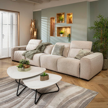 Quatropi Modern 4 Seater Electric Recliner Sofa Settee Couch Beige 358cm 16