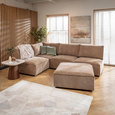 Quatropi Modern 4 Seater Modular Corner Sofa Beige 276x196cm