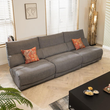 Quatropi Modern 4 Seater Small Modular Electric Recliner Sofa Grey Fabric S32R