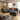 Quatropi Modern 4 Seater Small Modular L Shape Corner Sofa Couch Black Fabric