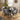 Quatropi Modern 6 Seat Extending Ceramic Dining Table and Chairs Set Grey Black