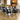 Quatropi Modern 6 Seater Glass Dining Table And Chairs Set Grey Blue Fabric