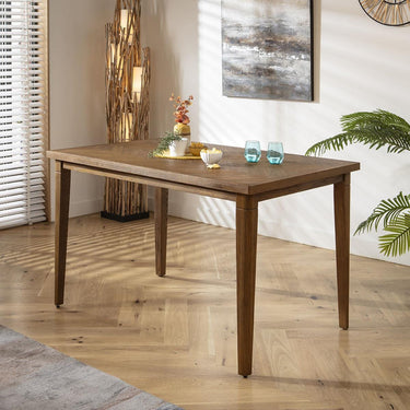 Quatropi Modern 8 Seater Solid Herringbone Wooden Counter Bar Table 150x96cm