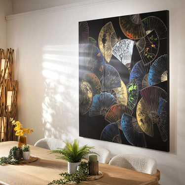Quatropi Modern Abstract 3-Piece Panel Wall Artwork Green 135x150cm
