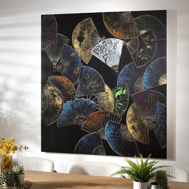 Quatropi Modern Abstract 3-Piece Panel Wall Artwork Green 135x150cm