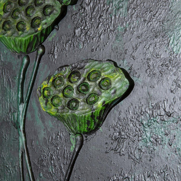 Quatropi Modern Abstract Framed Wall Artwork Black & Green 60x90cm