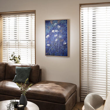 Quatropi Modern Abstract Framed Wall Artwork Blue & White 60x90cm