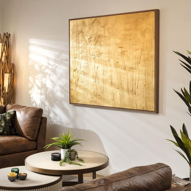 Quatropi Modern Abstract Framed Wall Artwork Gold Foil 150x120cm