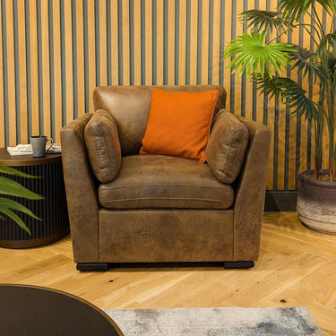 Quatropi Modern Accent Armchair Antique Brown Fabric 98x90cm