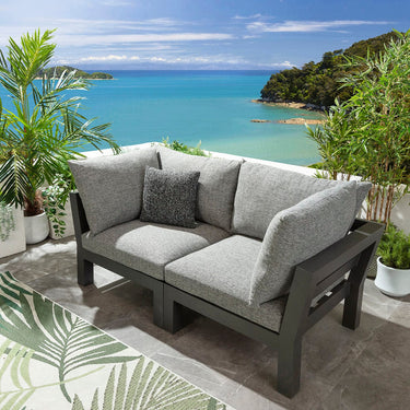 Quatropi Modern Aluminium Outdoor Garden Sofa Modular Couch Grey 186cm