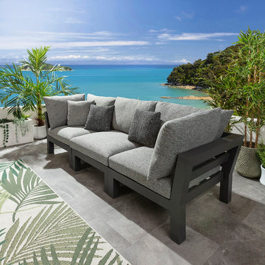 Quatropi Modern Aluminium Outdoor Garden Sofa Modular Couch Grey 268cm