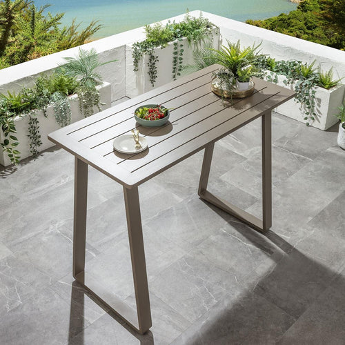 Freddy Aluminium Outdoor Garden Bar Table Beige 150x70cm