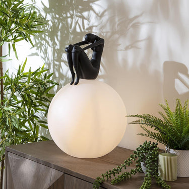 Quatropi Modern Black Resin Unusual Large Table Lamp 35cm x 55cm