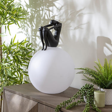 Quatropi Modern Black Resin Unusual Large Table Lamp 35cm x 55cm