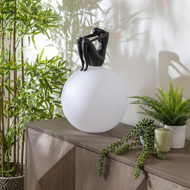 Quatropi Modern Black Resin Unusual Large Table Lamp 35cm x 55cm