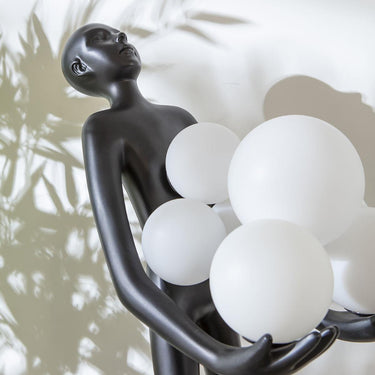 Quatropi Modern Black Resin Unusual Large Table Lamp 40cm x 85cm