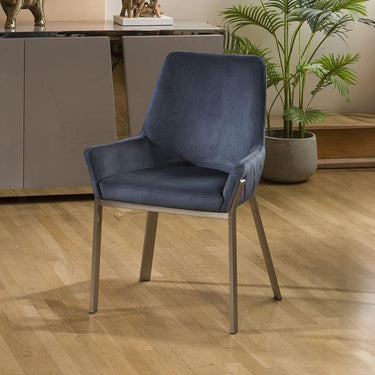 Quatropi Modern Carver Kitchen Dining Room Chair with Arms Petrol Blue