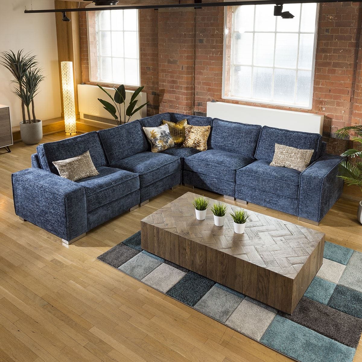 Quatropi Modern Designer L Shape Soft Deep Sofa Many Colours & Fabrics Lexci 3