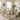 Quatropi Modern Dining Table and Chairs Set Cream Velvet Glass 8 Seat Dining Set