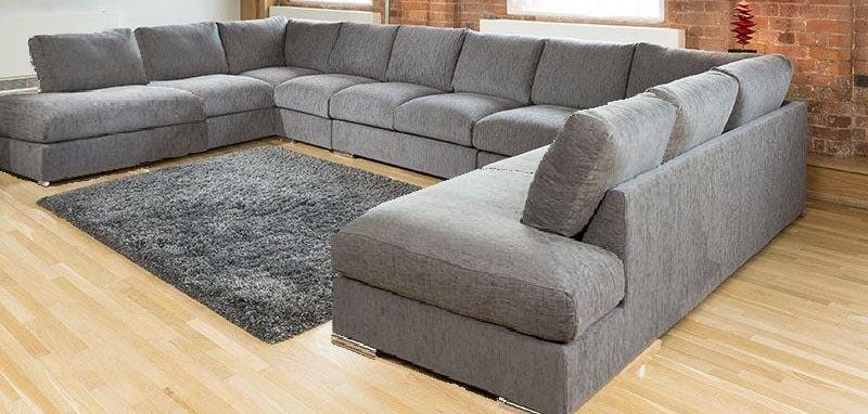 Quatropi Modern Extra Wide Sofa Set Settee Corner Group U Shape Grey 4.7 x 2.9m