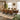 Quatropi Modern Industrial Parquet Wooden 8 Seater Dining Set Tan Leather 220cm